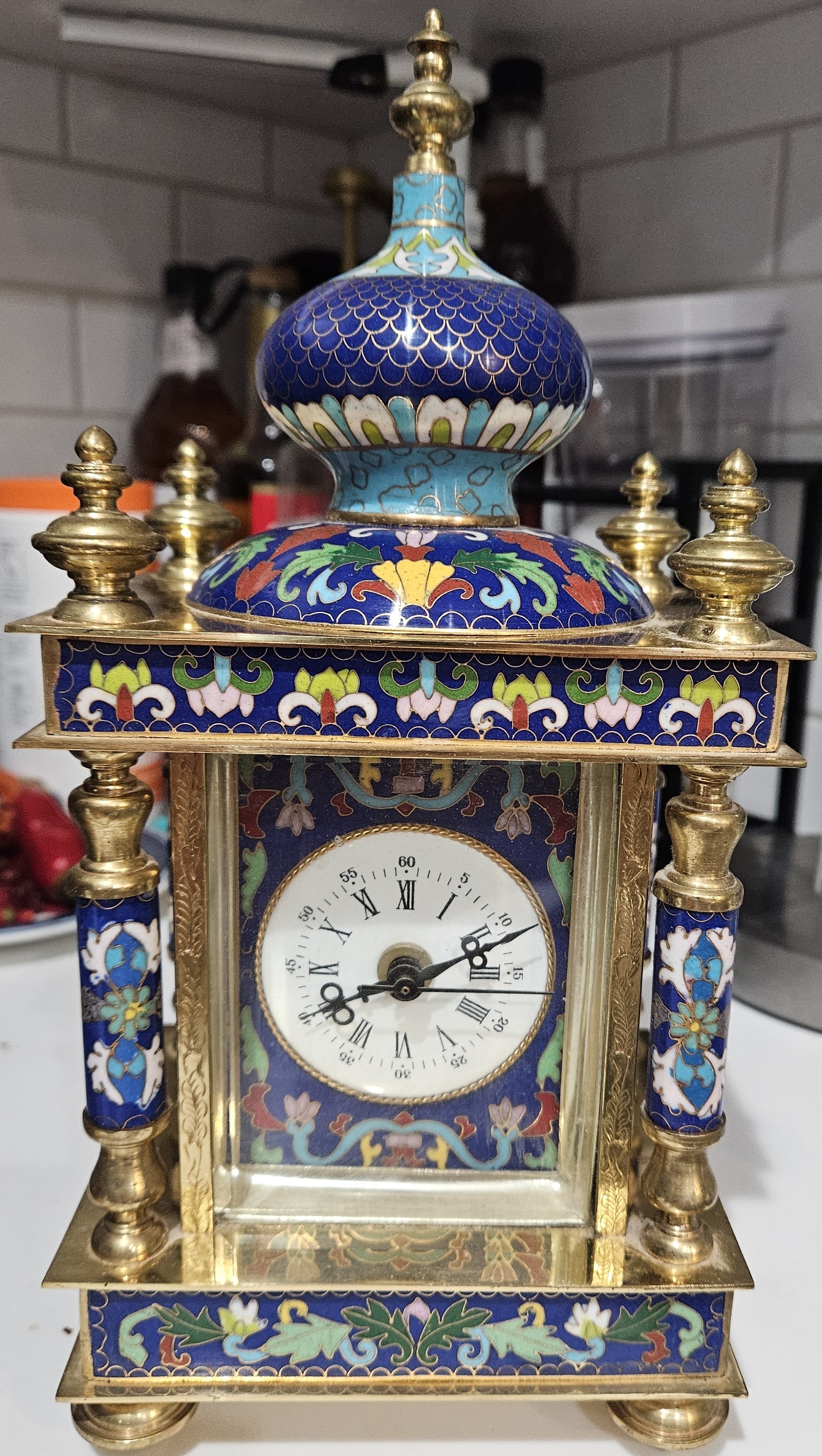 Chinese cloisonne mantel clock